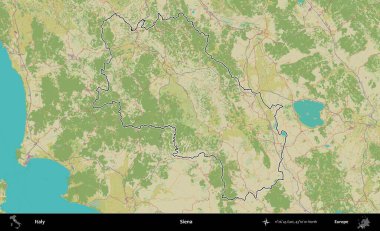 Siena. İtalya 'nın idari bölgesi Topografik İnsani Stil Haritası' nda özetlendi