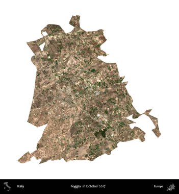 Sis. İtalya 'nın idari bölgesi, Ekim 2017' de çekilen Kopernik Nöbetçi karolarından oluşan bir uydu görüntüsü ile beyaza izole edildi.