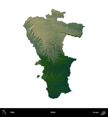 Hayır. İtalya 'nın idari bölgesi renkli bir yükseklik haritasında beyaza izole edilmiş