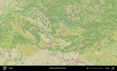 Vitoria-Gasteiz Eyaleti. İspanya 'nın idari alanı Topografik İnsani Stil Haritası' nda belirtilmiştir