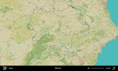 Albacete. İspanya 'nın idari alanı Topografik İnsani Stil Haritası' nda belirtilmiştir