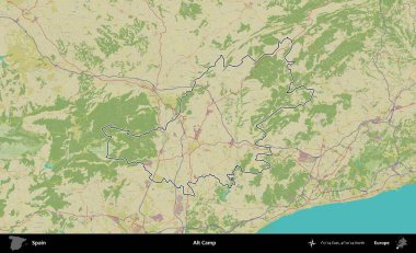 Alt Kamp. İspanya 'nın idari alanı Topografik İnsani Stil Haritası' nda belirtilmiştir