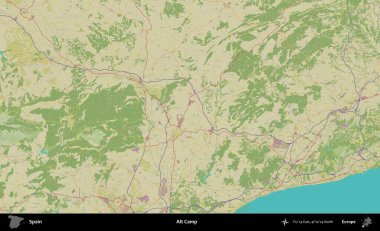 Alt Kamp. İspanya 'nın Topografik İnsani Stil Haritası İdari Alanı