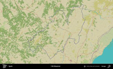l'Alt Maestrat. İspanya 'nın idari alanı Topografik İnsani Stil Haritası' nda belirtilmiştir