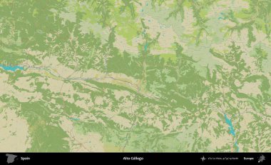 Alto Gallego. İspanya 'nın Topografik İnsani Stil Haritası İdari Alanı