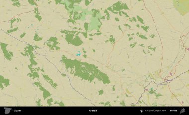 Aranda. İspanya 'nın Topografik İnsani Stil Haritası İdari Alanı