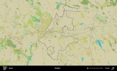 Badajoz. İspanya 'nın idari alanı Topografik İnsani Stil Haritası' nda belirtilmiştir