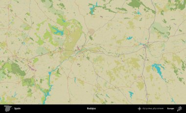 Badajoz. İspanya 'nın Topografik İnsani Stil Haritası İdari Alanı