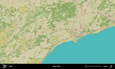 Baix Kampı. İspanya 'nın Topografik İnsani Stil Haritası İdari Alanı
