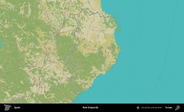 Baix Emporda. İspanya 'nın idari alanı Topografik İnsani Stil Haritası' nda belirtilmiştir