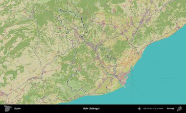 Baix Llobregat. İspanya 'nın idari alanı Topografik İnsani Stil Haritası' nda belirtilmiştir