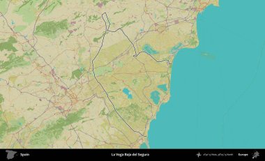 La Vega Baja del Segura. İspanya 'nın idari alanı Topografik İnsani Stil Haritası' nda belirtilmiştir