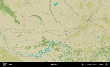 Bajo Cinca. İspanya 'nın Topografik İnsani Stil Haritası İdari Alanı