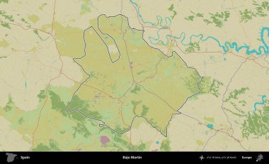 Bajo Martin. İspanya 'nın idari alanı Topografik İnsani Stil Haritası' nda belirtilmiştir