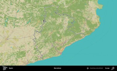 Barselona 'da. İspanya 'nın idari alanı Topografik İnsani Stil Haritası' nda belirtilmiştir