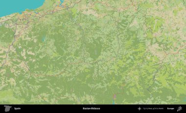 Baztan-Bidasoa. İspanya 'nın Topografik İnsani Stil Haritası İdari Alanı