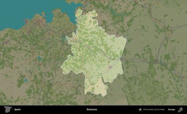 Betanzo 'lar. İspanya 'nın idari alanı karartılmış Topografik İnsani Yardım Stili Haritasında vurgulanmış ve özetlenmiştir