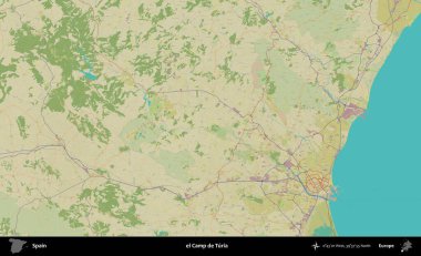 Turia Kampı. İspanya 'nın Topografik İnsani Stil Haritası İdari Alanı