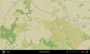 Campo de Belchite 'de. İspanya 'nın idari alanı Topografik İnsani Stil Haritası' nda belirtilmiştir