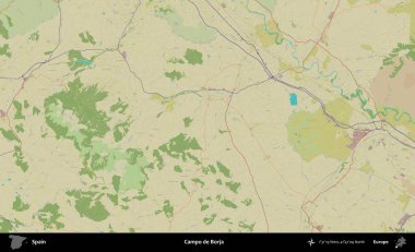 Campo de Borja 'da. İspanya 'nın Topografik İnsani Stil Haritası İdari Alanı