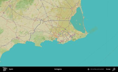 Cartagena 'da. İspanya 'nın idari alanı Topografik İnsani Stil Haritası' nda belirtilmiştir