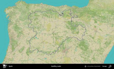 Castilla y Leon. İspanya 'nın idari alanı Topografik İnsani Stil Haritası' nda belirtilmiştir
