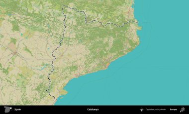 Katalunya. İspanya 'nın idari alanı Topografik İnsani Stil Haritası' nda belirtilmiştir