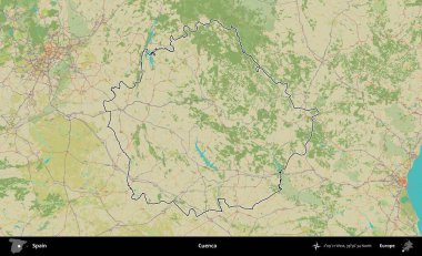 Cuenca. İspanya 'nın idari alanı Topografik İnsani Stil Haritası' nda belirtilmiştir