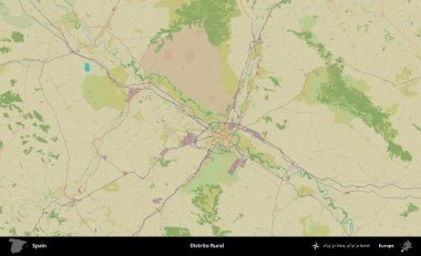 Kırsal Dağıtım. İspanya 'nın Topografik İnsani Stil Haritası İdari Alanı