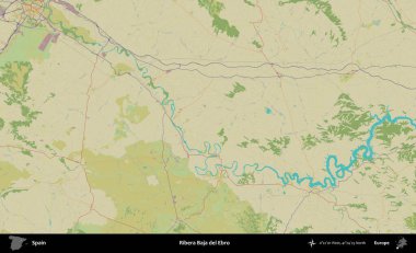 Ribera Baja del Ebro. İspanya 'nın Topografik İnsani Stil Haritası İdari Alanı