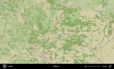 El Bierzo 'da. İspanya 'nın Topografik İnsani Stil Haritası İdari Alanı