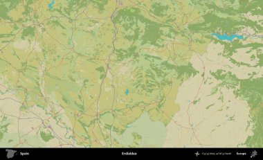 Erdialdea. İspanya 'nın Topografik İnsani Stil Haritası İdari Alanı