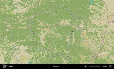 Boğulma. İspanya 'nın idari alanı Topografik İnsani Stil Haritası' nda belirtilmiştir