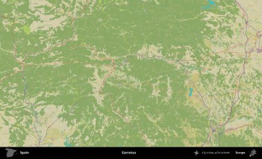 Boğulma. İspanya 'nın Topografik İnsani Stil Haritası İdari Alanı