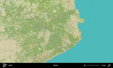 Girona. İspanya 'nın idari alanı Topografik İnsani Stil Haritası' nda belirtilmiştir
