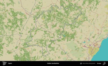 Gudar-Javalambre. İspanya 'nın idari alanı Topografik İnsani Stil Haritası' nda belirtilmiştir