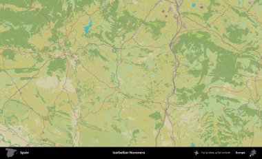 Izarbeibar-Novenera. İspanya 'nın Topografik İnsani Stil Haritası İdari Alanı