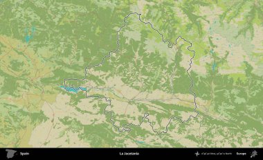 La Jacetania 'da. İspanya 'nın idari alanı Topografik İnsani Stil Haritası' nda belirtilmiştir