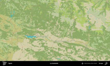 La Jacetania 'da. İspanya 'nın Topografik İnsani Stil Haritası İdari Alanı