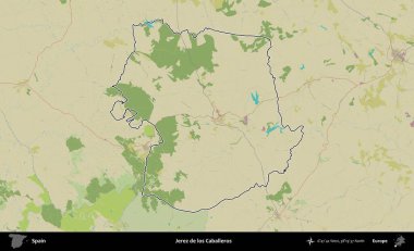 Jerez de los Caballeros. İspanya 'nın idari alanı Topografik İnsani Stil Haritası' nda belirtilmiştir