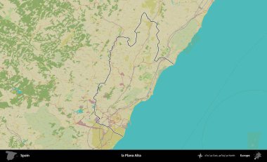 la Plana Alta. İspanya 'nın idari alanı Topografik İnsani Stil Haritası' nda belirtilmiştir