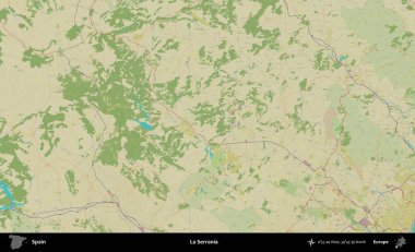 La Serrania 'da. İspanya 'nın Topografik İnsani Stil Haritası İdari Alanı