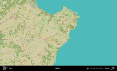 Llevant. İspanya 'nın Topografik İnsani Stil Haritası İdari Alanı