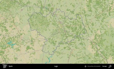 Lugo. İspanya 'nın idari alanı Topografik İnsani Stil Haritası' nda belirtilmiştir
