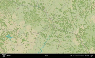Lugo. İspanya 'nın Topografik İnsani Stil Haritası İdari Alanı
