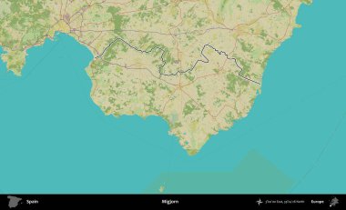 Migjorn. İspanya 'nın idari alanı Topografik İnsani Stil Haritası' nda belirtilmiştir