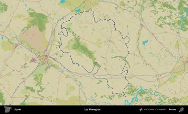 Los Monegros 'ta. İspanya 'nın idari alanı Topografik İnsani Stil Haritası' nda belirtilmiştir