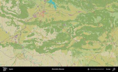 Montana Alavesa 'da. İspanya 'nın Topografik İnsani Stil Haritası İdari Alanı
