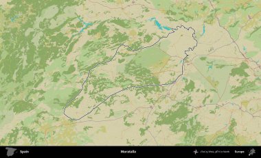 Moratalla. İspanya 'nın idari alanı Topografik İnsani Stil Haritası' nda belirtilmiştir