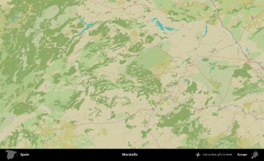 Moratalla. İspanya 'nın Topografik İnsani Stil Haritası İdari Alanı